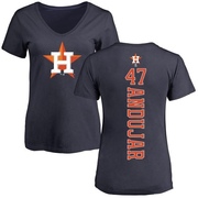 Women's Houston Astros Joaquin Andujar ＃47 Backer Slim Fit T-Shirt - Navy