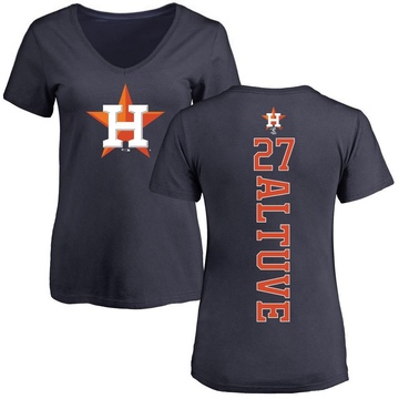 Women's Houston Astros Jose Altuve ＃27 Backer Slim Fit T-Shirt - Navy