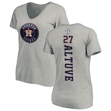 Women's Houston Astros Jose Altuve ＃27 Backer Slim Fit T-Shirt Ash