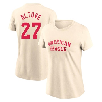 Women's Houston Astros Jose Altuve ＃27 Game American League 2024 All-Star Team T-Shirt - Cream