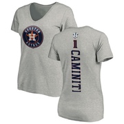 Women's Houston Astros Ken Caminiti ＃11 Backer Slim Fit T-Shirt Ash