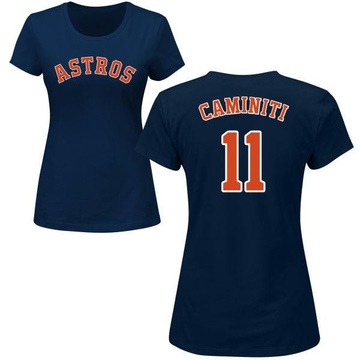 Women's Houston Astros Ken Caminiti ＃11 Roster Name & Number T-Shirt - Navy