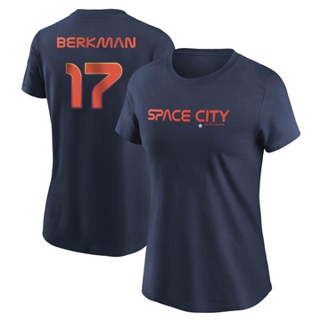 Women's Houston Astros Lance Berkman ＃17 2022 City Connect Name & Number T-Shirt - Navy