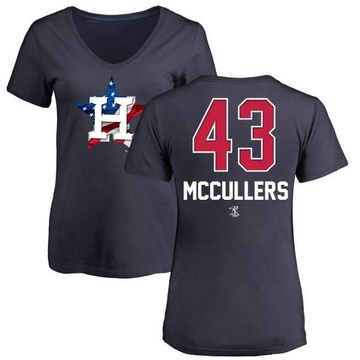 Women's Houston Astros Lance McCullers Jr. ＃43 Name and Number Banner Wave V-Neck T-Shirt - Navy