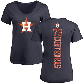 Women's Houston Astros Luis Contreras ＃73 Backer Slim Fit T-Shirt - Navy