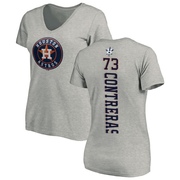 Women's Houston Astros Luis Contreras ＃73 Backer Slim Fit T-Shirt Ash