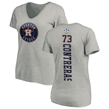 Women's Houston Astros Luis Contreras ＃73 Backer Slim Fit T-Shirt Ash