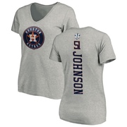 Women's Houston Astros Randy Johnson ＃51 Backer Slim Fit T-Shirt Ash