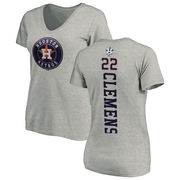 Women's Houston Astros Roger Clemens ＃22 Backer Slim Fit T-Shirt Ash