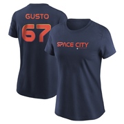 Women's Houston Astros Ryan Gusto ＃67 2022 City Connect Name & Number T-Shirt - Navy