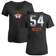 Women's Houston Astros Tayler Scott ＃54 Midnight Mascot V-Neck T-Shirt - Black