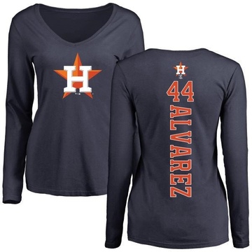 Women's Houston Astros Yordan Alvarez ＃44 Backer Slim Fit Long Sleeve T-Shirt - Navy