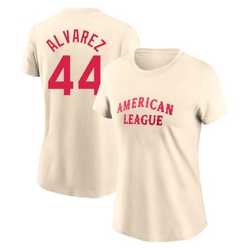 Women's Houston Astros Yordan Alvarez ＃44 Game American League 2024 All-Star Team T-Shirt - Cream