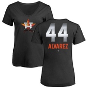 Women's Houston Astros Yordan Alvarez ＃44 Midnight Mascot V-Neck T-Shirt - Black