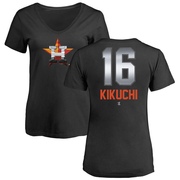 Women's Houston Astros Yusei Kikuchi ＃16 Midnight Mascot V-Neck T-Shirt - Black