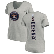 Women's Houston Astros Zach Dezenzo ＃9 Backer Slim Fit T-Shirt Ash