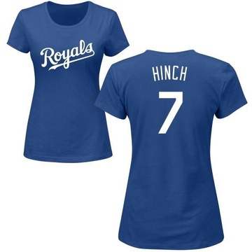 Women's Kansas City Royals A.j. Hinch ＃7 Roster Name & Number T-Shirt - Royal