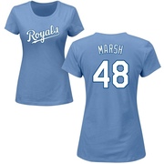 Women's Kansas City Royals Alec Marsh ＃48 Roster Name & Number T-Shirt - Light Blue