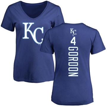 Women's Kansas City Royals Alex Gordon ＃4 Backer Slim Fit T-Shirt - Royal