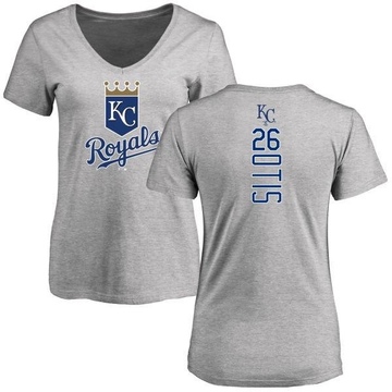 Women's Kansas City Royals Amos Otis ＃26 Backer Slim Fit T-Shirt Ash