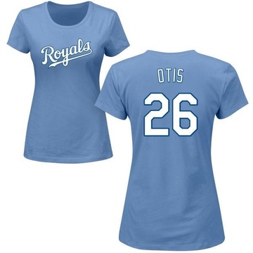 Women's Kansas City Royals Amos Otis ＃26 Roster Name & Number T-Shirt - Light Blue