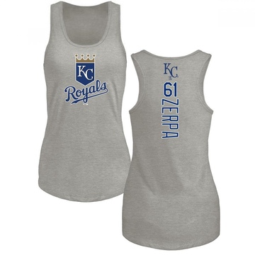 Women's Kansas City Royals Angel Zerpa ＃61 Backer Tank Top Ash