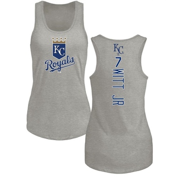 Women's Kansas City Royals Bobby Witt Jr. ＃7 Backer Tank Top Ash