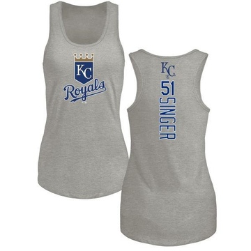 Women's Kansas City Royals Brady Singer ＃51 Backer Tank Top Ash