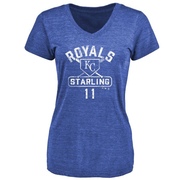 Women's Kansas City Royals Bubba Starling ＃11 Base Runner T-Shirt - Royal