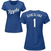 Women's Kansas City Royals Buddy Biancalana ＃1 Roster Name & Number T-Shirt - Royal