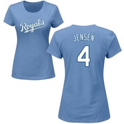 Women's Kansas City Royals Carter Jensen ＃4 Roster Name & Number T-Shirt - Light Blue