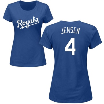 Women's Kansas City Royals Carter Jensen ＃4 Roster Name & Number T-Shirt - Royal