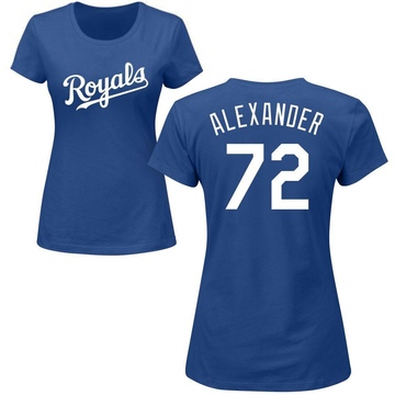 Women's Kansas City Royals CJ Alexander ＃72 Roster Name & Number T-Shirt - Royal