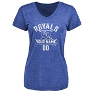 Women's Kansas City Royals Custom ＃00 Base Runner T-Shirt - Royal