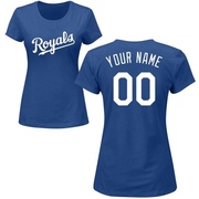 Women's Kansas City Royals Custom ＃00 Roster Name & Number T-Shirt - Royal