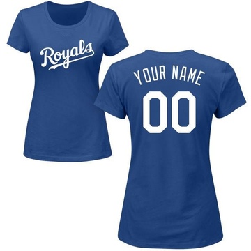 Women's Kansas City Royals Custom ＃00 Roster Name & Number T-Shirt - Royal