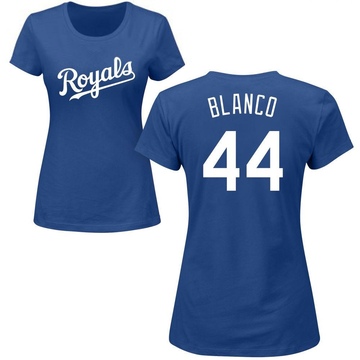 Women's Kansas City Royals Dairon Blanco ＃44 Roster Name & Number T-Shirt - Royal