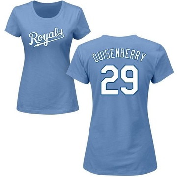 Women's Kansas City Royals Dan Quisenberry ＃29 Roster Name & Number T-Shirt - Light Blue