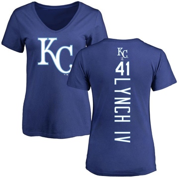 Women's Kansas City Royals Daniel Lynch IV ＃41 Backer Slim Fit T-Shirt - Royal