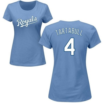 Women's Kansas City Royals Danny Tartabull ＃4 Roster Name & Number T-Shirt - Light Blue