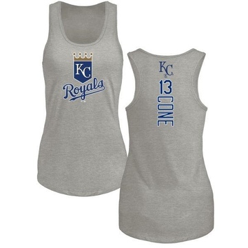 Women's Kansas City Royals David Cone ＃13 Backer Tank Top Ash