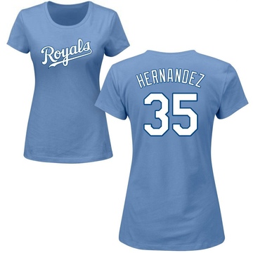 Women's Kansas City Royals Diego Hernandez ＃35 Roster Name & Number T-Shirt - Light Blue