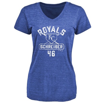 Women's Kansas City Royals John Schreiber ＃46 Base Runner T-Shirt - Royal