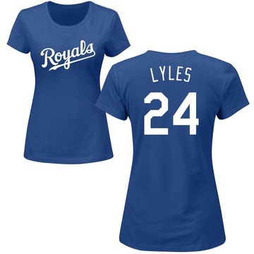 Women's Kansas City Royals Jordan Lyles ＃24 Roster Name & Number T-Shirt - Royal