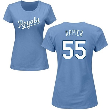 Women's Kansas City Royals Kevin Appier ＃55 Roster Name & Number T-Shirt - Light Blue