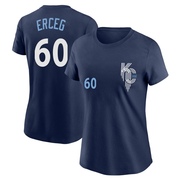 Women's Kansas City Royals Lucas Erceg ＃60 2022 City Connect Name & Number T-Shirt - Navy