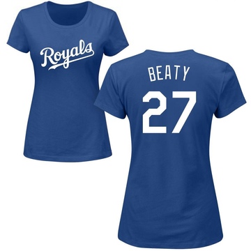 Women's Kansas City Royals Matt Beaty ＃27 Roster Name & Number T-Shirt - Royal