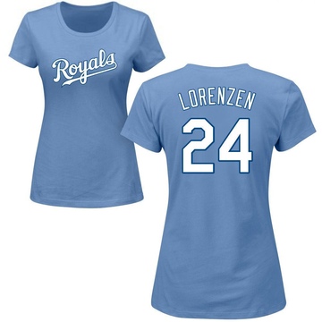 Women's Kansas City Royals Michael Lorenzen ＃24 Roster Name & Number T-Shirt - Light Blue