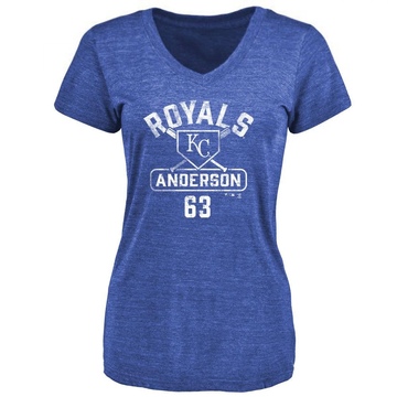 Women's Kansas City Royals Nick Anderson ＃63 Base Runner T-Shirt - Royal