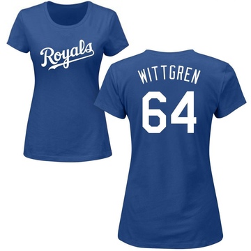 Women's Kansas City Royals Nick Wittgren ＃64 Roster Name & Number T-Shirt - Royal